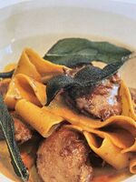 Pappardelle with chicken livers and sage