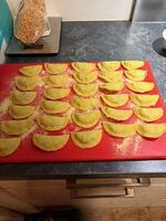 Mezzaluna stuffed with mushrooms