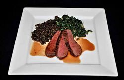 Venison Strip Loin with a Red Wine Sauce