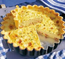 Taleggio, Bacon & Spring Onion tart