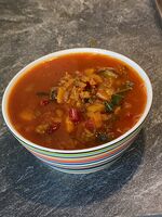 Moroccan lentil & chard soup