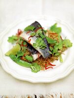 Steamed Thai-style Sea Bass and rice